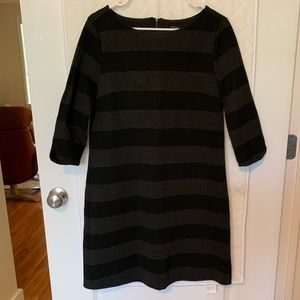 RW&Co. Black & Grey Stripe Sheath Dress. Large.